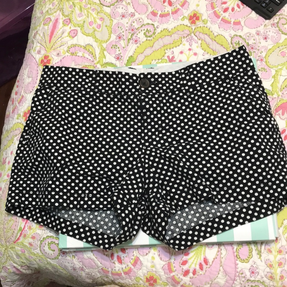 Black and white polka dot shorts
